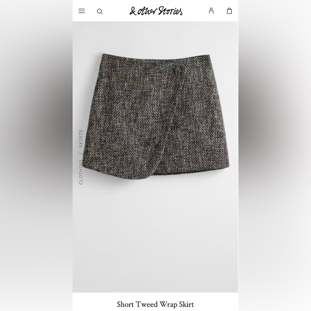 & OTHER STORIES Short Tweed Wrap Skirt